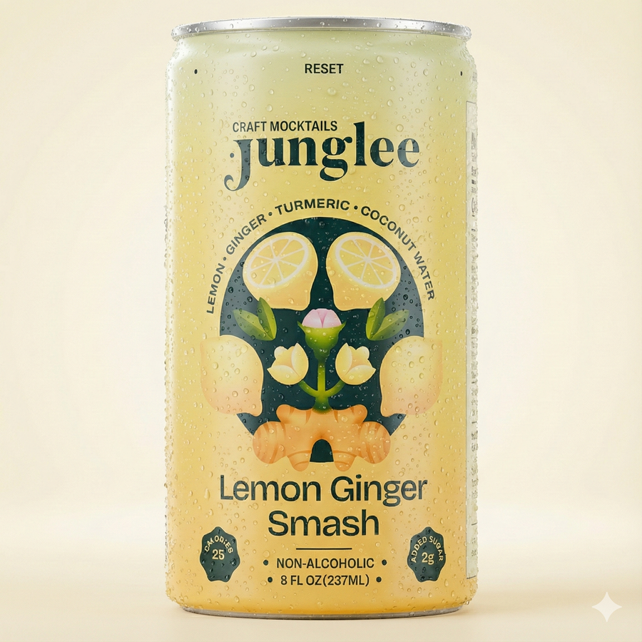 Junglee Lemon Ginger Smash sparkling ginger and turmeric drink