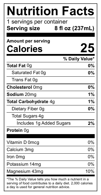 Nutrition Label Image